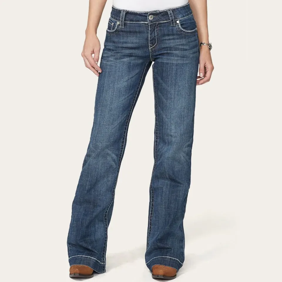 Clearance Stetson 214 City Trouser Jeans With Chevron Back Pocket Blue