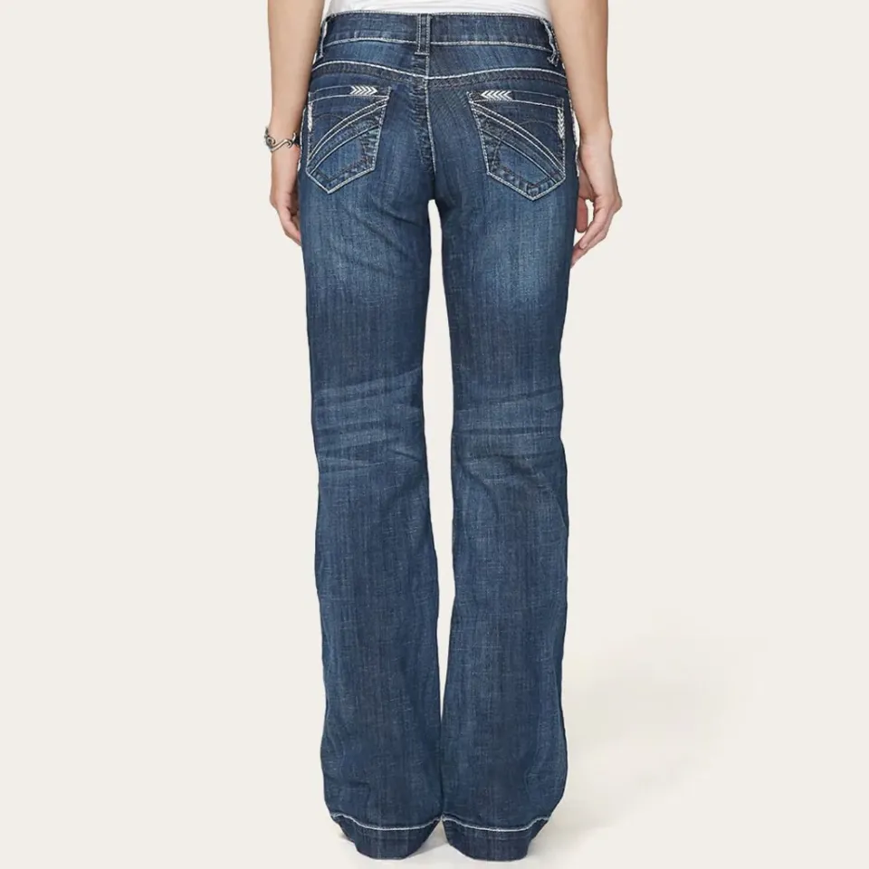 Clearance Stetson 214 City Trouser Jeans With Chevron Back Pocket Blue