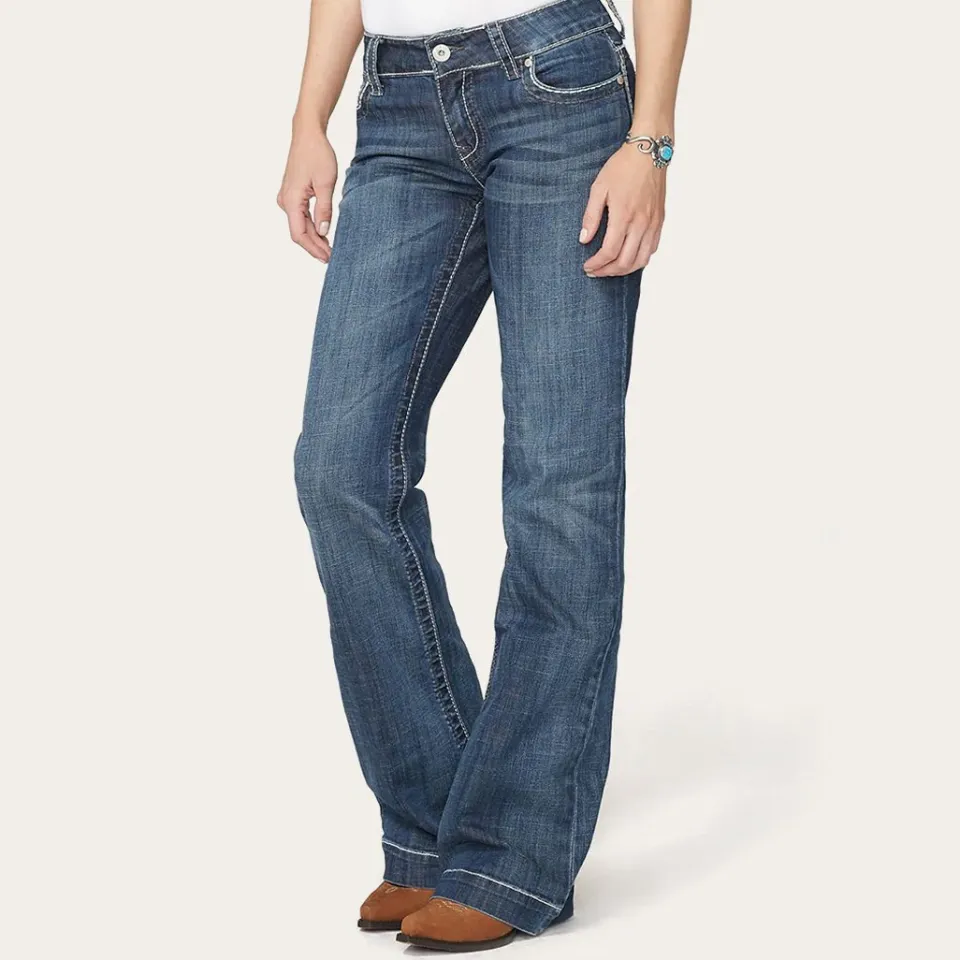 Clearance Stetson 214 City Trouser Jeans With Chevron Back Pocket Blue
