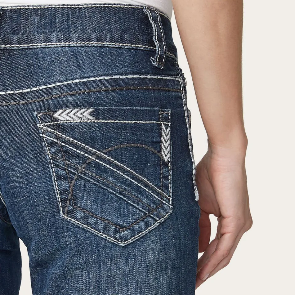 Clearance Stetson 214 City Trouser Jeans With Chevron Back Pocket Blue
