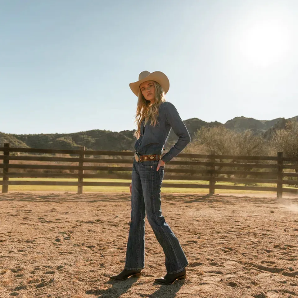Outlet Stetson 816 Classic Bootcut Jeans Blue