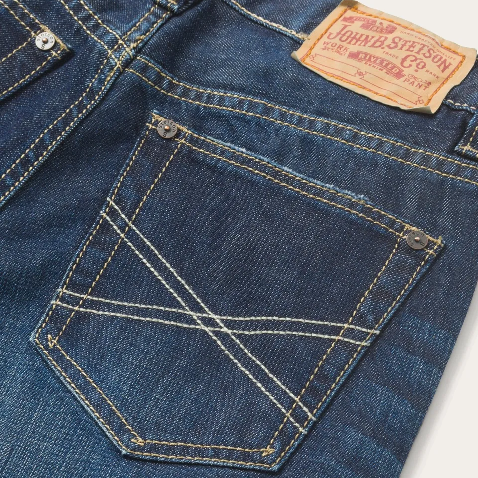 Hot Stetson 1312 Fit Destructed Jeans Blue