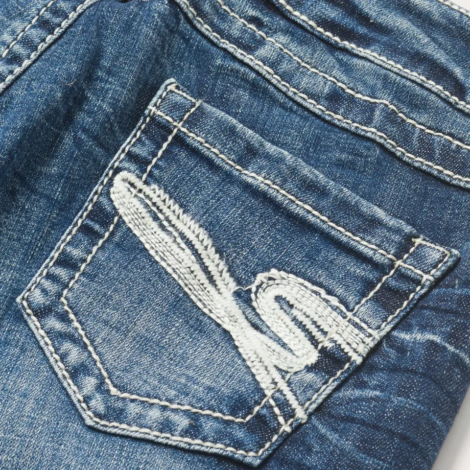 New Stetson 816 Fit Jeans With White "S" Back Pocket Blue