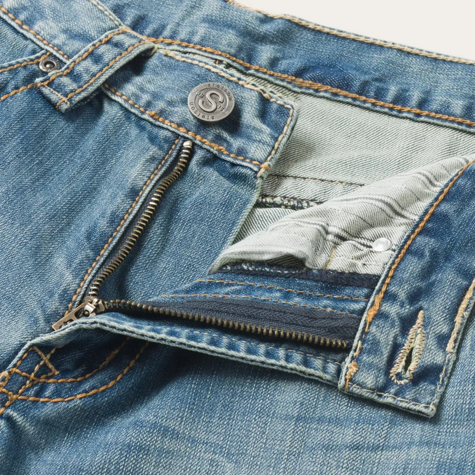 Discount Stetson 1520 Fit Light Wash Jeans With Tacking Blue