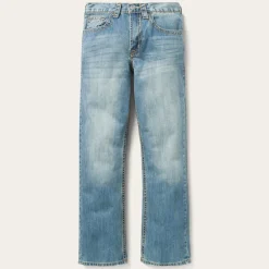 Best Stetson 1520 Fit Light Wash Jeans With Tacking Blue
