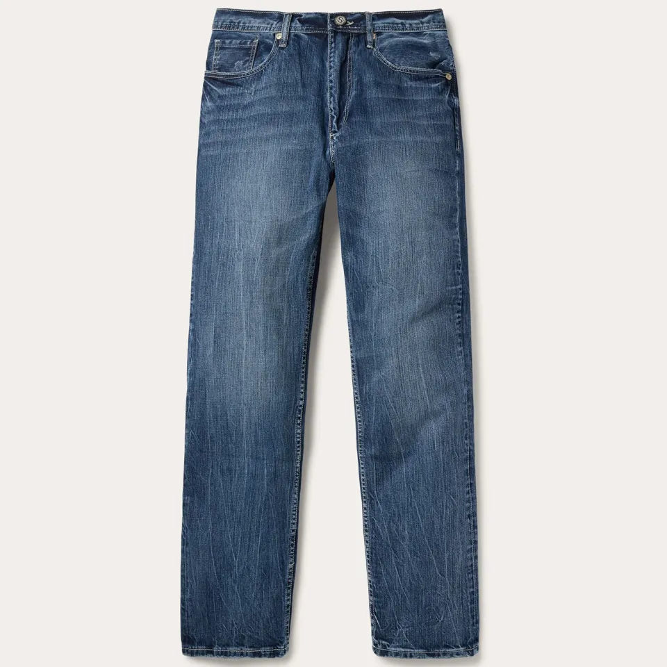 Best Stetson 1520 Fit Standard Straight Leg Jean Blue