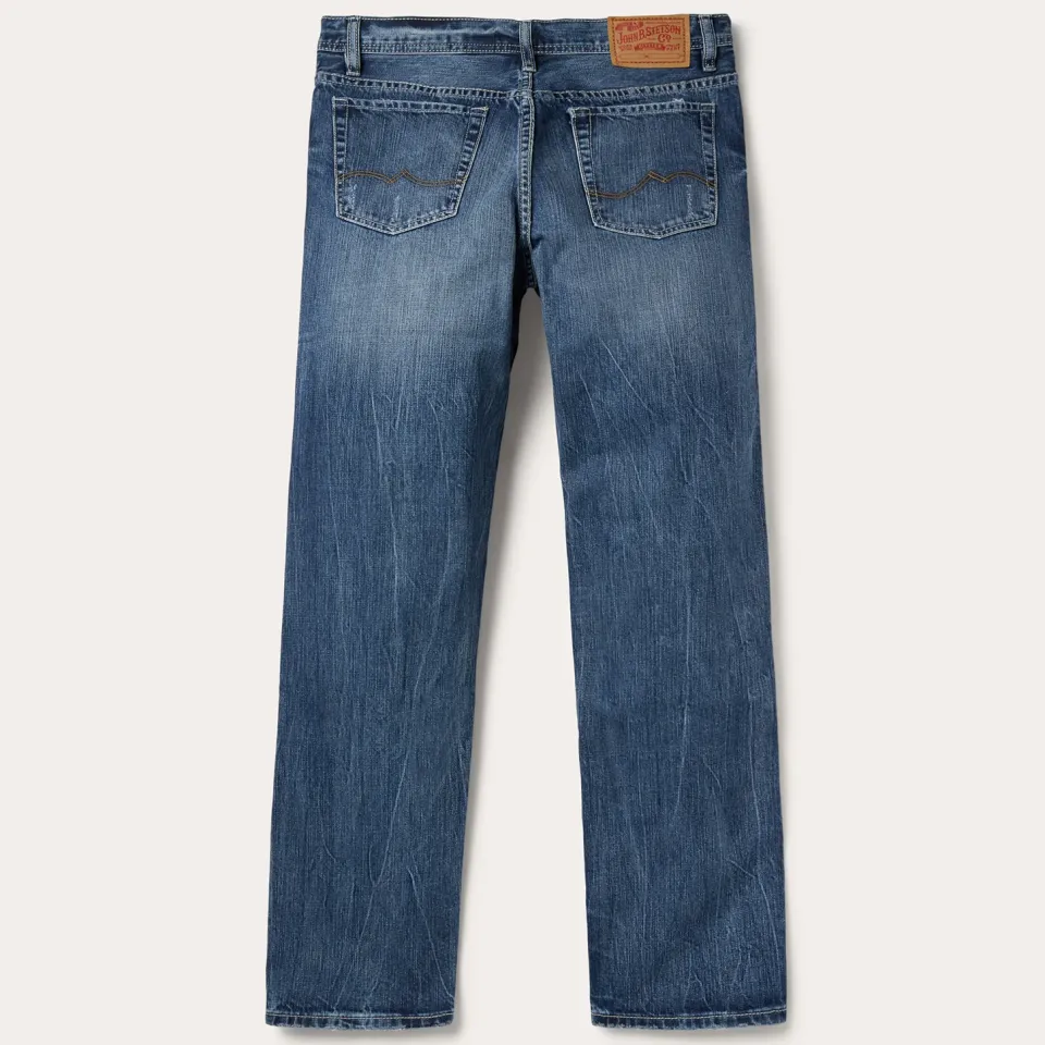 Best Stetson 1520 Fit Standard Straight Leg Jean Blue