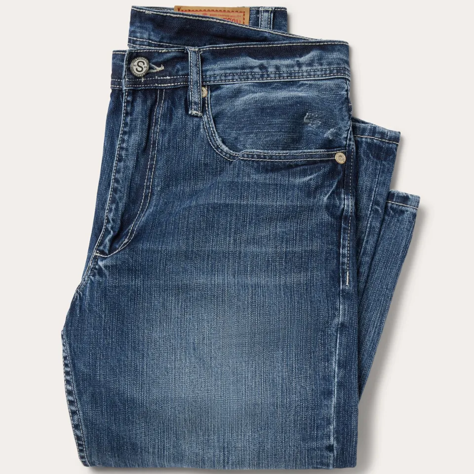 Best Stetson 1520 Fit Standard Straight Leg Jean Blue