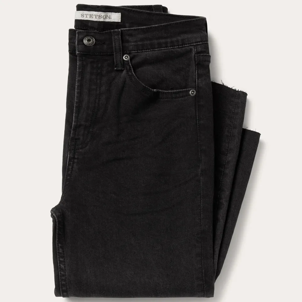 Clearance Stetson 915 High Rise Straight Fit Crop Jeans Black