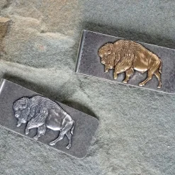 New Stetson American Buffalo Money Clip Sterling Silver/Brass
