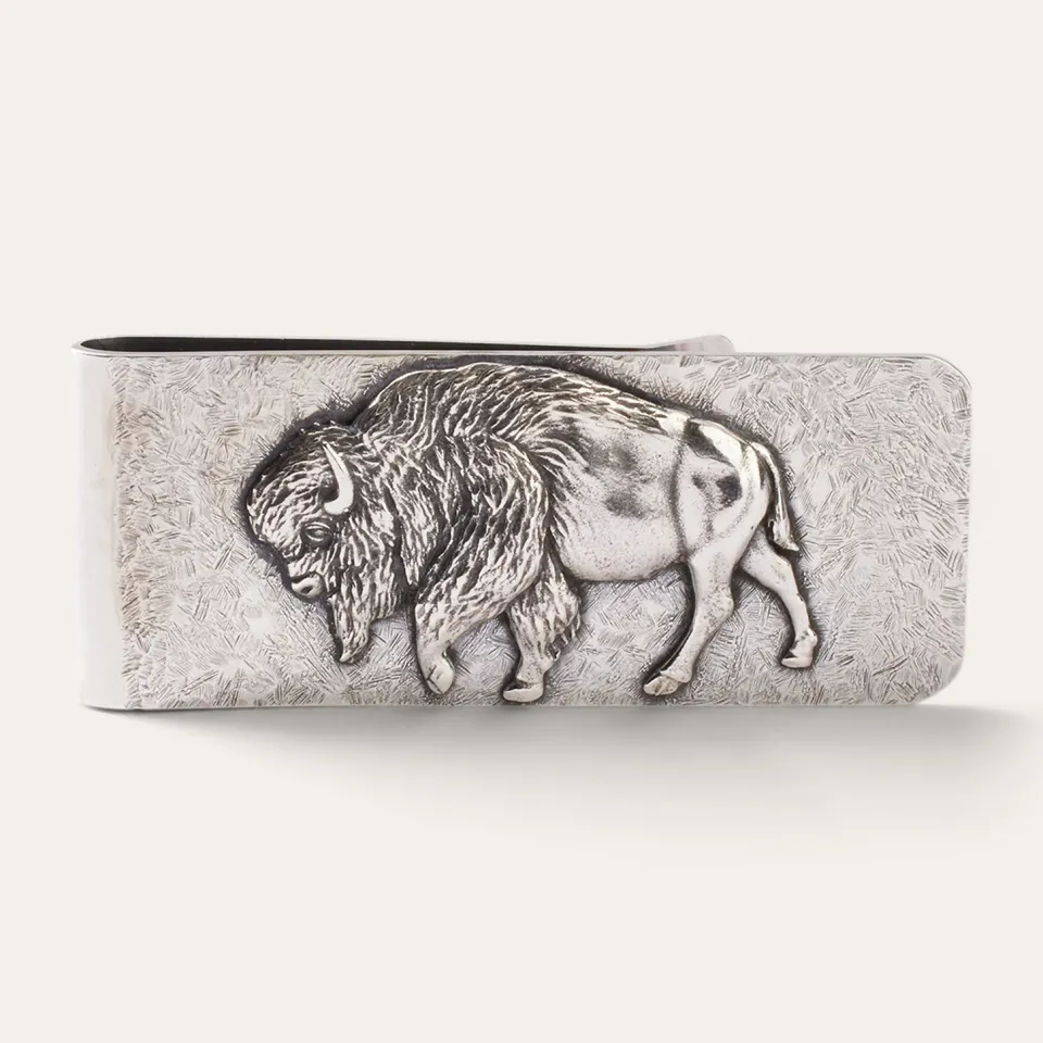 Sale Stetson American Buffalo Money Clip Sterling Silver