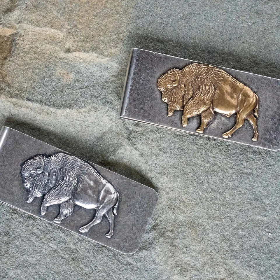 Sale Stetson American Buffalo Money Clip Sterling Silver