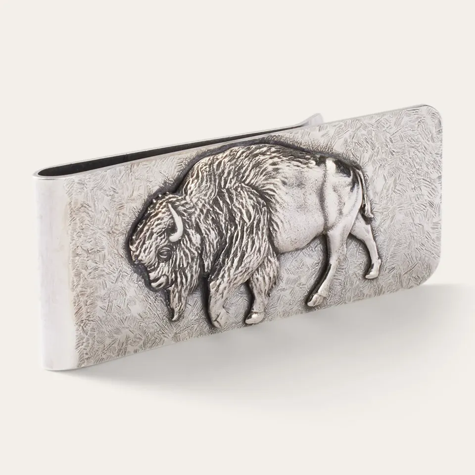 Sale Stetson American Buffalo Money Clip Sterling Silver