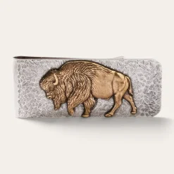 Hot Stetson American Buffalo Money Clip Sterling Silver/Brass