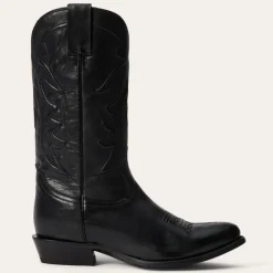 Clearance Stetson Ames Corded  Burnished Leather Boot Black