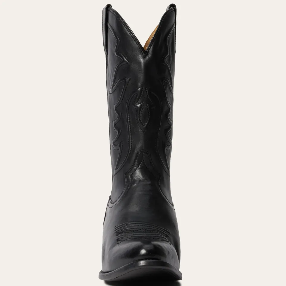Clearance Stetson Ames Corded Burnished Leather Boot Black