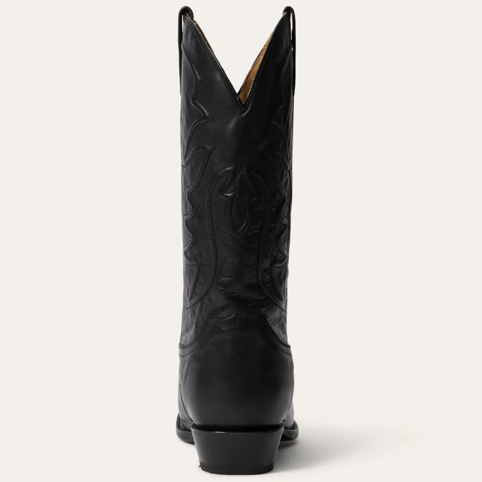 Clearance Stetson Ames Corded Burnished Leather Boot Black