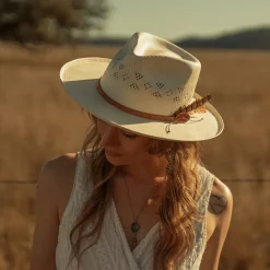 Hot Stetson Andromeda Vented Straw Fedora Natural