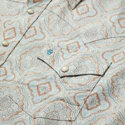 Sale Stetson Aqua Paisley Print Western Shirt Green