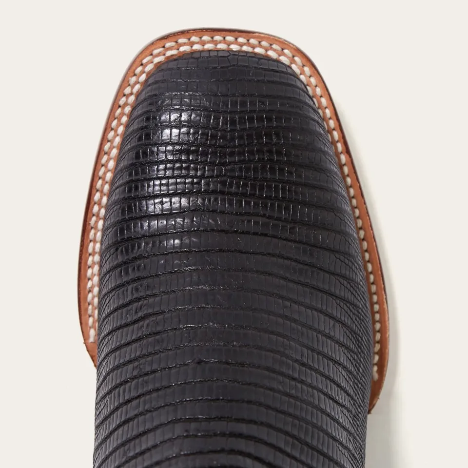 Stetson Arlington Teju Red Matte Cowboy Boot Black