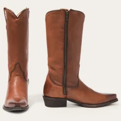 Sale Stetson Austin Burnished Leather Snip Toe Boot Cognac