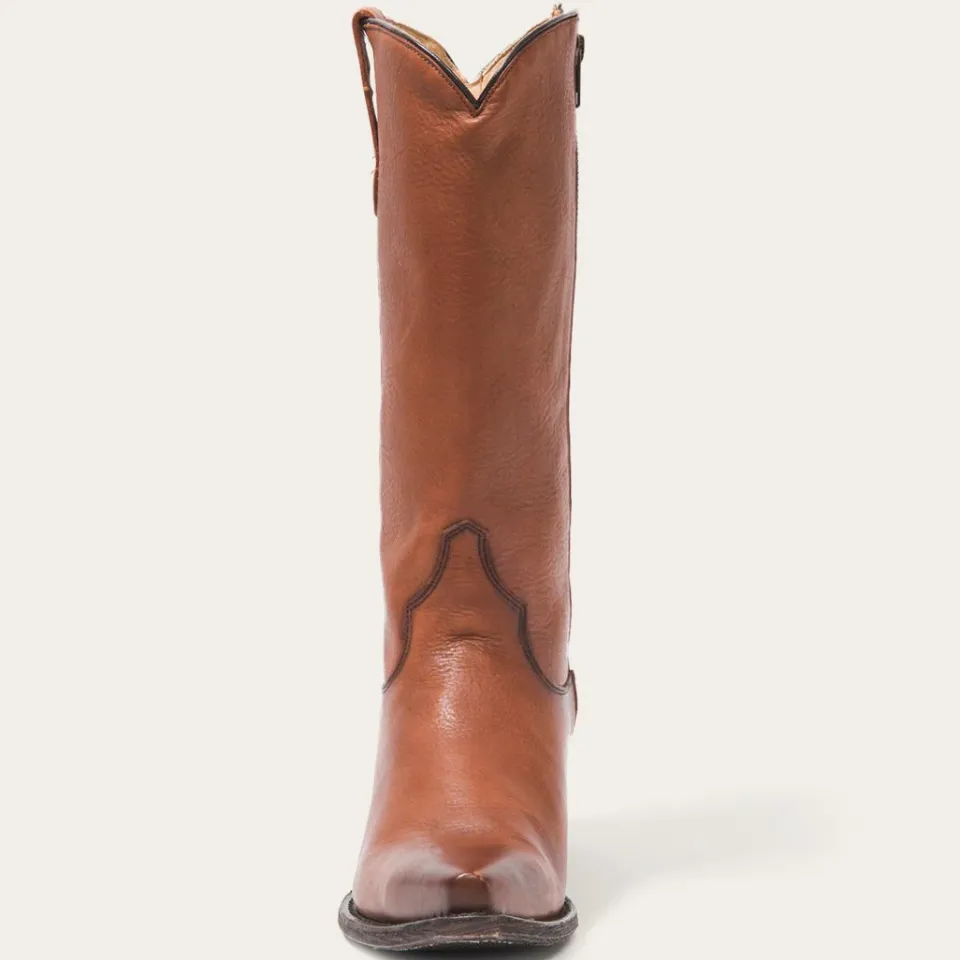 Sale Stetson Austin Burnished Leather Snip Toe Boot Cognac