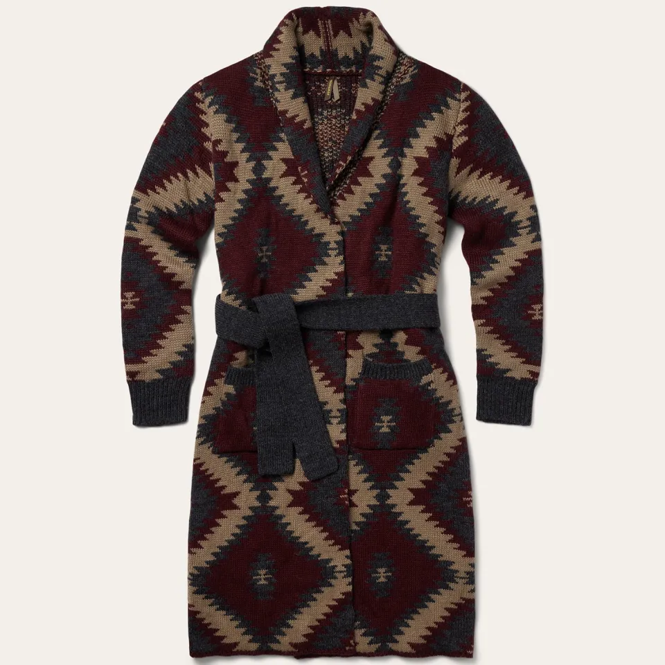 Clearance Stetson Aztec Duster Sweater Wine
