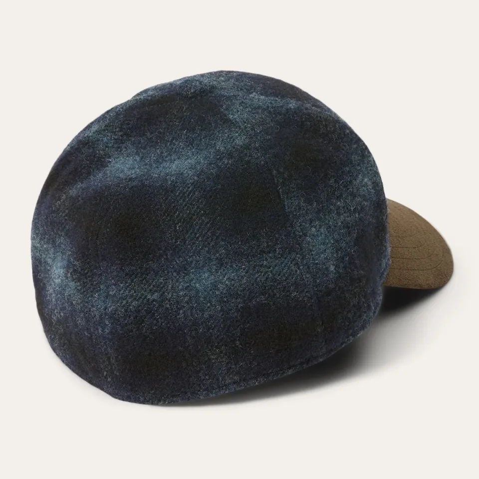 Hot Stetson Baseball Cap Wool Blue Check