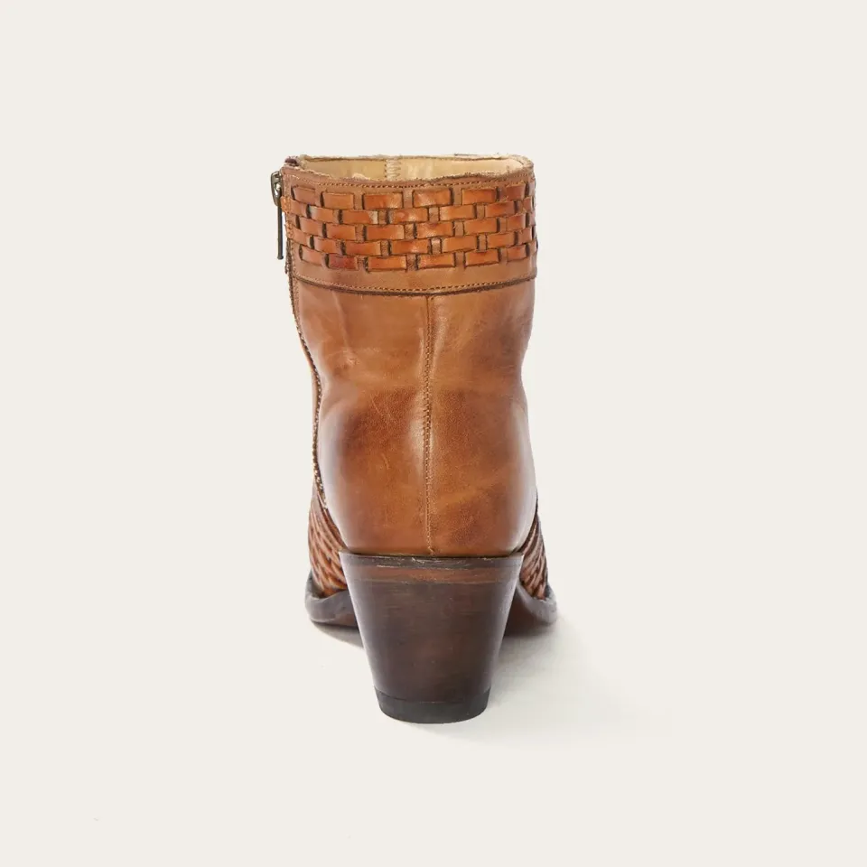 Clearance Stetson Basketweave Side Zip Ankle Boot Brown