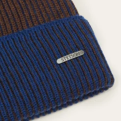 Sale Stetson Beanie Merino Wool Brown/Blue