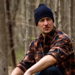 New Stetson Beanie Reversible Merino Wool Navy/Blue