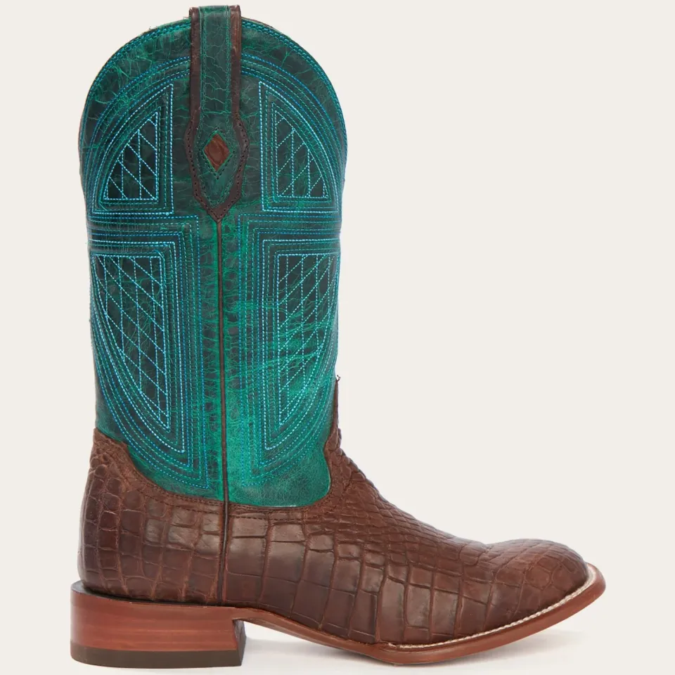 Hot Stetson Big Horn Tobacco Alligator Cowboy Boot Brown