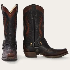 Discount Stetson Biker Outlaw Oiled Leather Cowboy Boot Brown