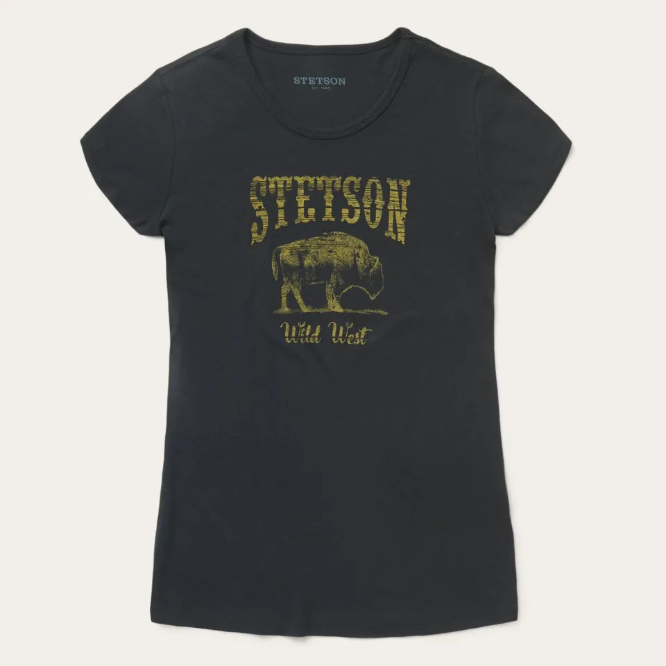 Hot Stetson Bison Graphic Tee Black