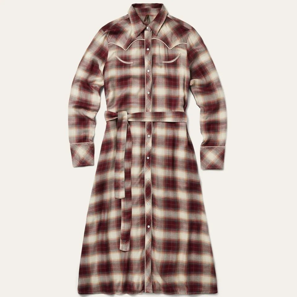 Best Stetson Black Cherry Plaid Shirt Dress Red