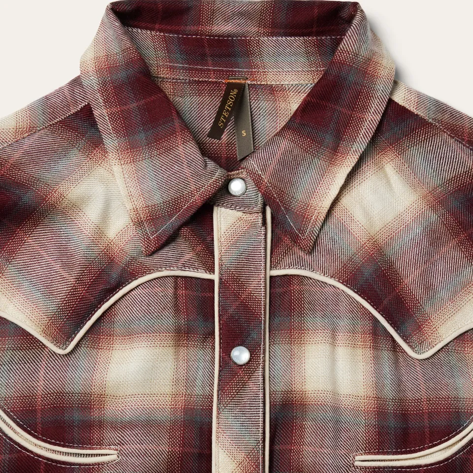 Best Stetson Black Cherry Plaid Shirt Dress Red
