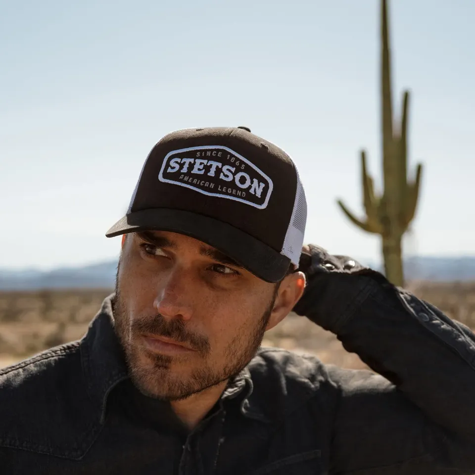 Outlet Stetson Core Patch Trucker Cap Black