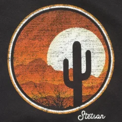Clearance Stetson Desert Scene Fleece Knit Hooded Sweatshirt Black