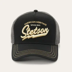 Outlet Stetson Embroidered 1865 Trucker Cap Black
