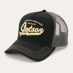Outlet Stetson Embroidered 1865 Trucker Cap Black