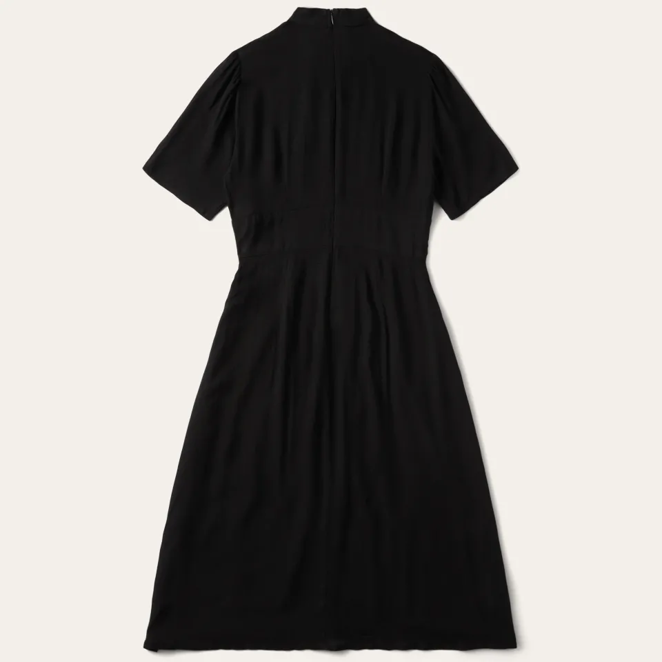 Clearance Stetson Herringbone Twill Midi Dress Black