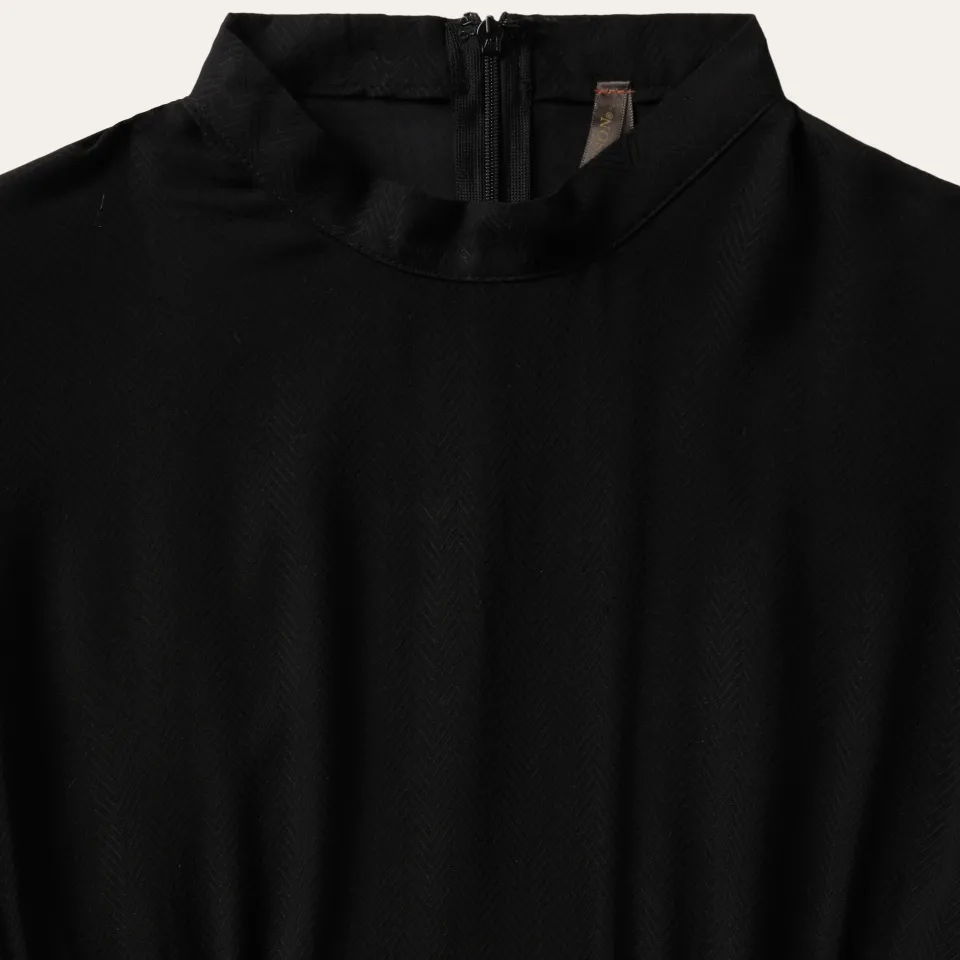 Clearance Stetson Herringbone Twill Midi Dress Black