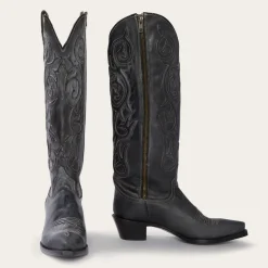 Hot Stetson Blair Corded Side Zip Cowboy Boot Black