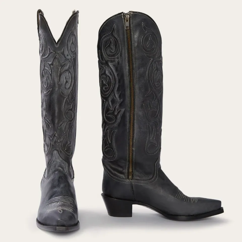 Hot Stetson Blair Corded Side Zip Cowboy Boot Black