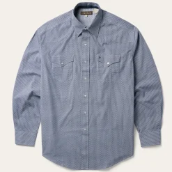 Best Stetson Deco Geo Print Western Shirt Blue