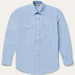 Sale Stetson End On End Solid Shirt Blue