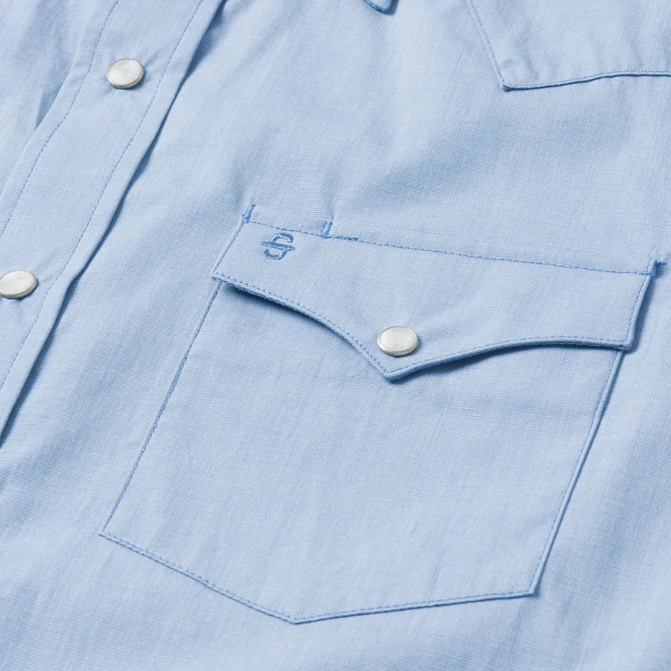 Sale Stetson End On End Solid Shirt Blue