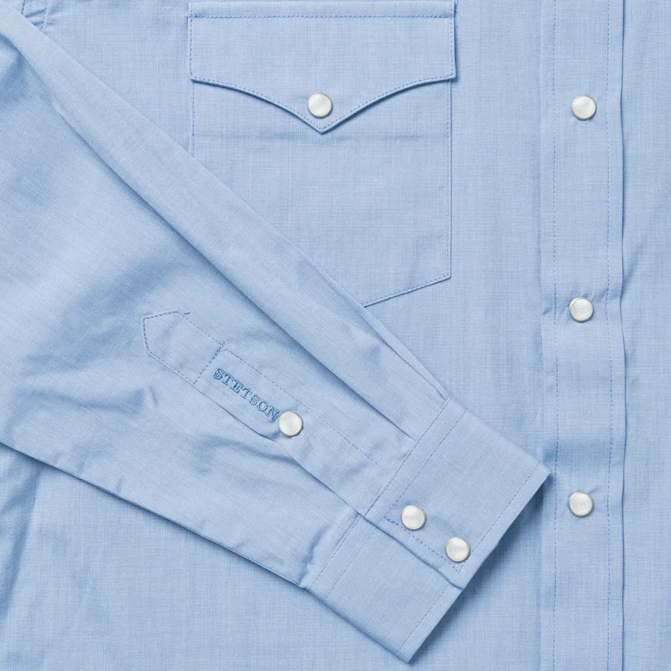 Sale Stetson End On End Solid Shirt Blue