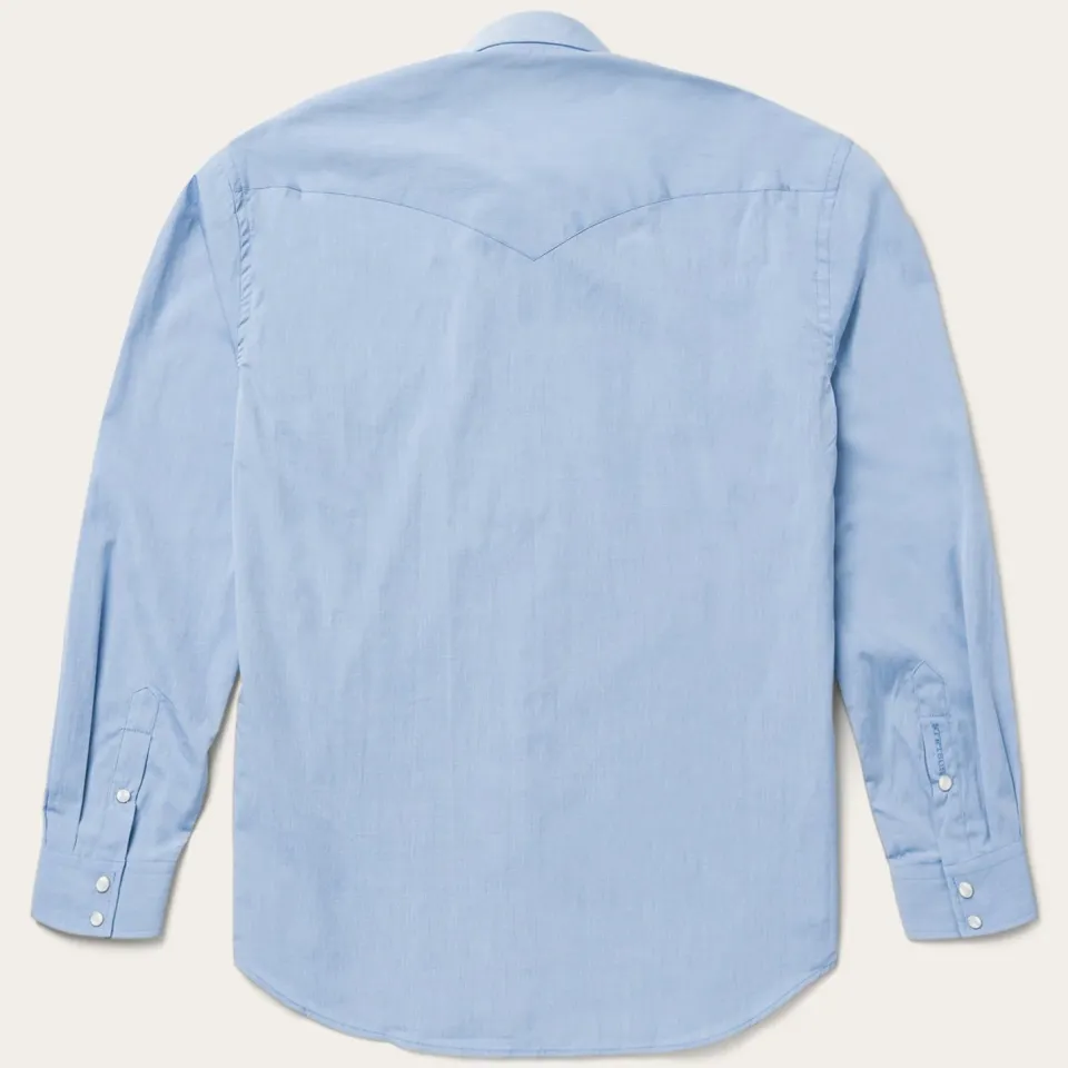 Outlet Stetson End On End Solid Shirt Blue