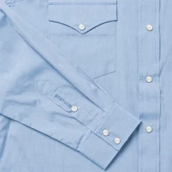 Outlet Stetson End On End Solid Shirt Blue